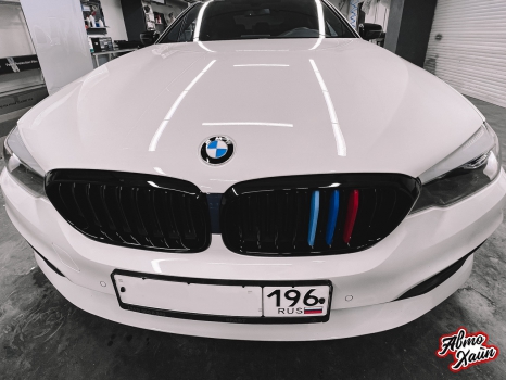 BMW 5. Антихром, оклейка крыши_2