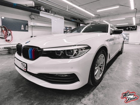 BMW 5. Антихром, оклейка крыши_6
