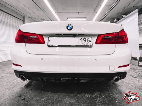 BMW 5. Антихром, оклейка крыши_8