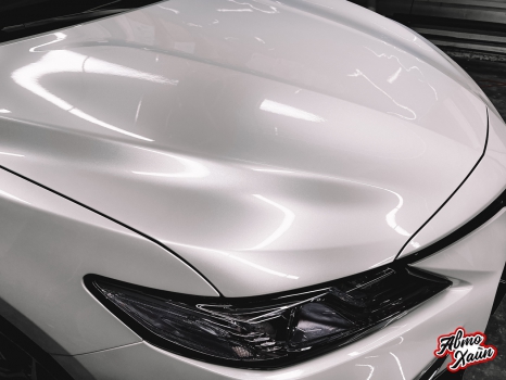 Toyota Camry 70. Антигравийная защита оптики_7