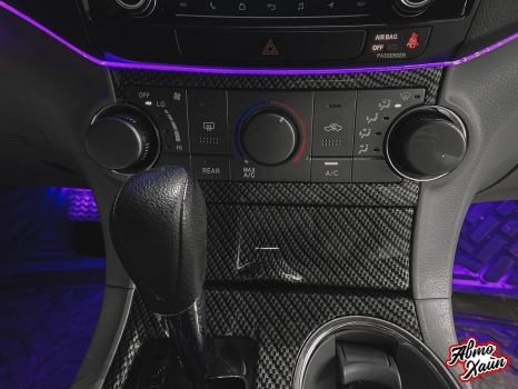 Toyota Highlander. Перетяжка салона, контурная подсветка, аквапринт _1