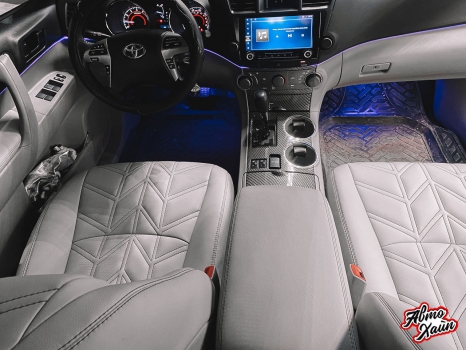 Toyota Highlander. Перетяжка салона, контурная подсветка, аквапринт _3